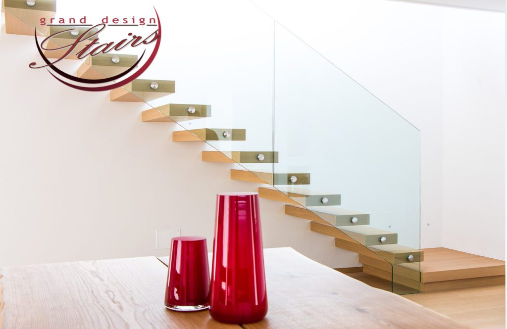 Cantilever Stairs glass railing Los Angeles Stairs - Cantilever Staircases