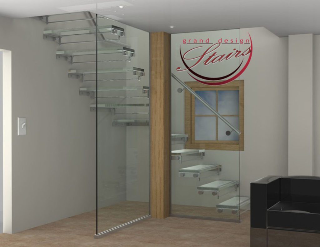 Glass cantilever stairs 