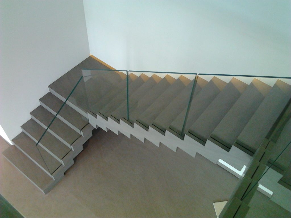 Granite Staircase glass railing