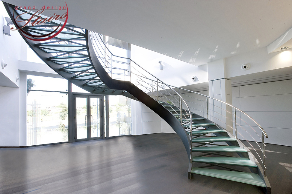 Helical Staircase glass steps Stairs Visuals 3D-Staircases Renderings