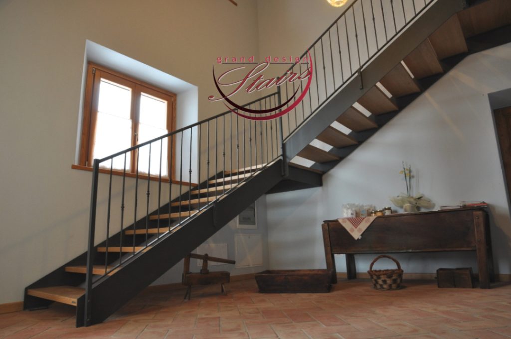 Steel Staircase wrought iron railing