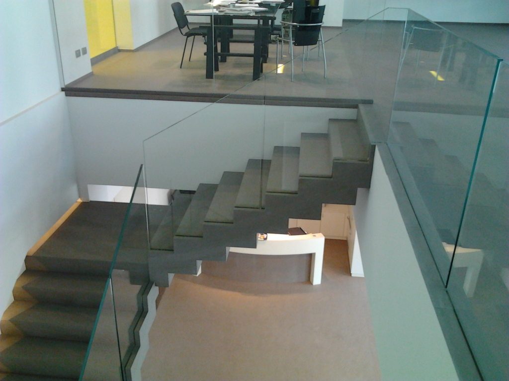 Granite Staircase glass railing