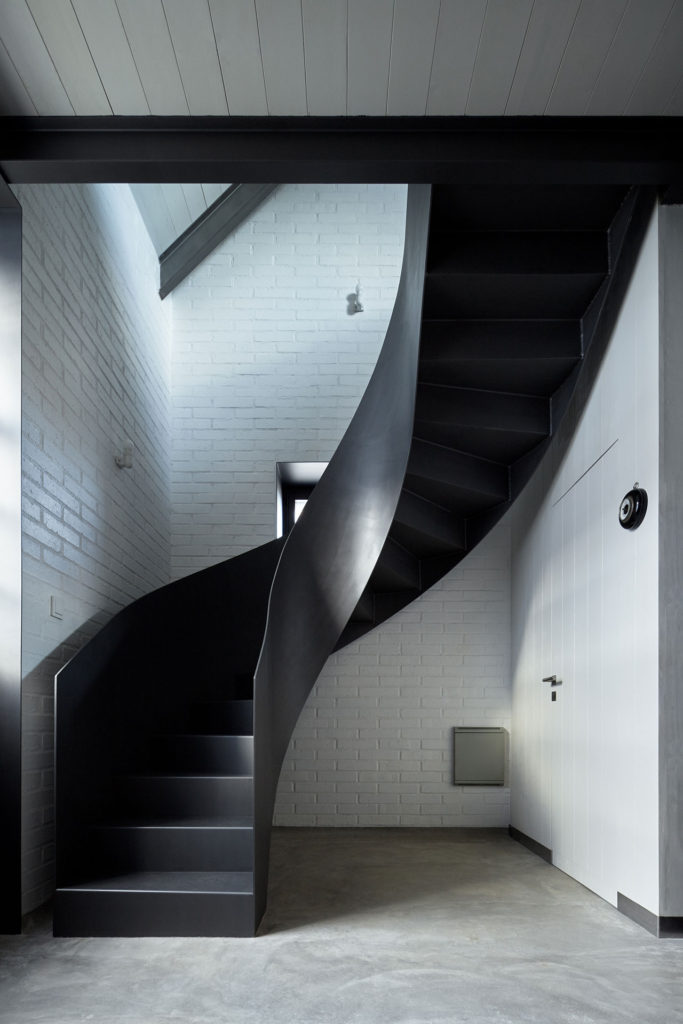 Micro Concrete Helical Curved Staircase Madrid Stairs Barrio Salamanca