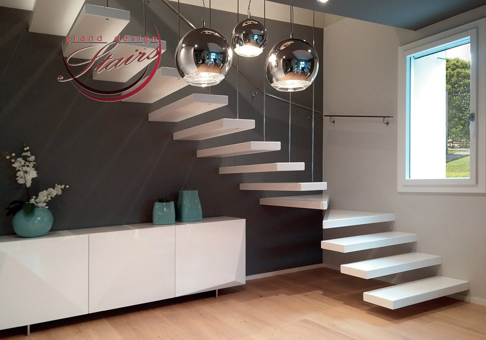 White floating Staircase