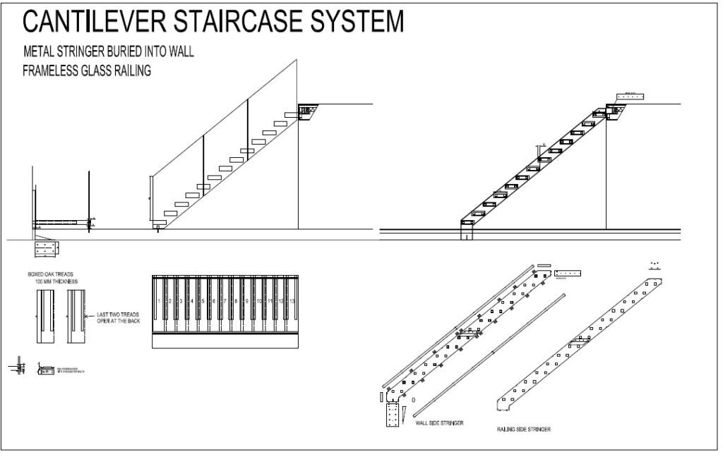 cantilever staircase system