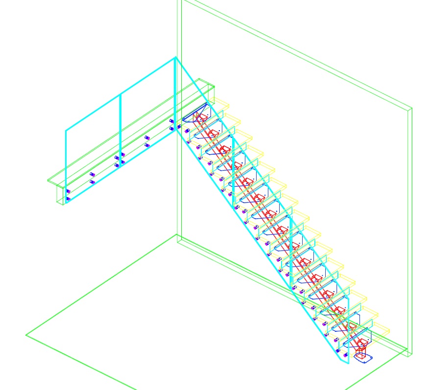 floating central spine staircase