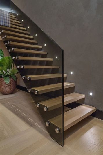 Spot lights into wall Staircases Lighting with LED strips