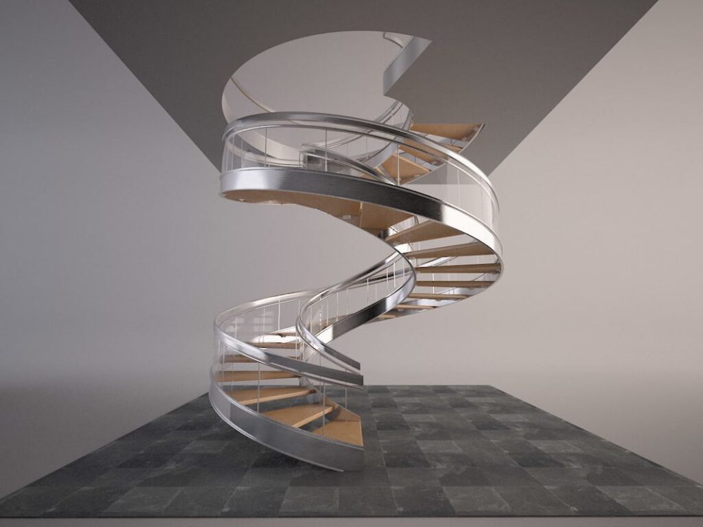 Helical stainless steel Staircase