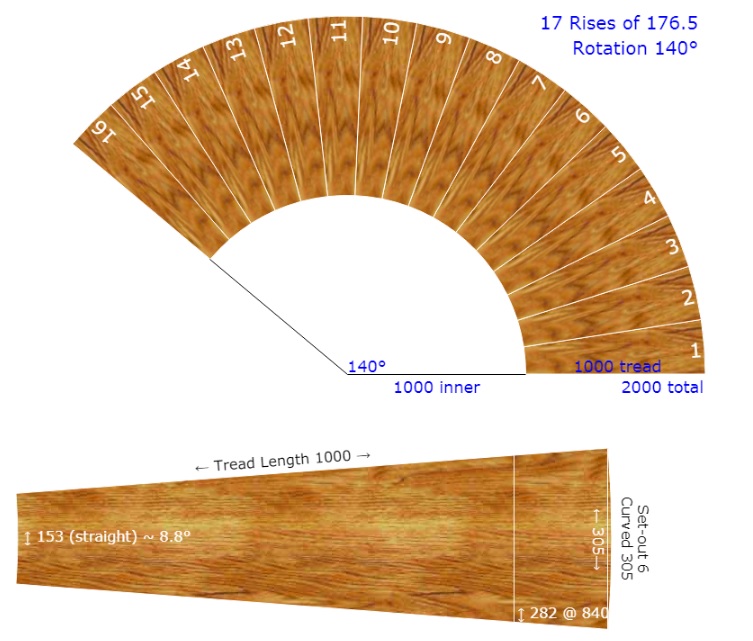 curved staircase plan