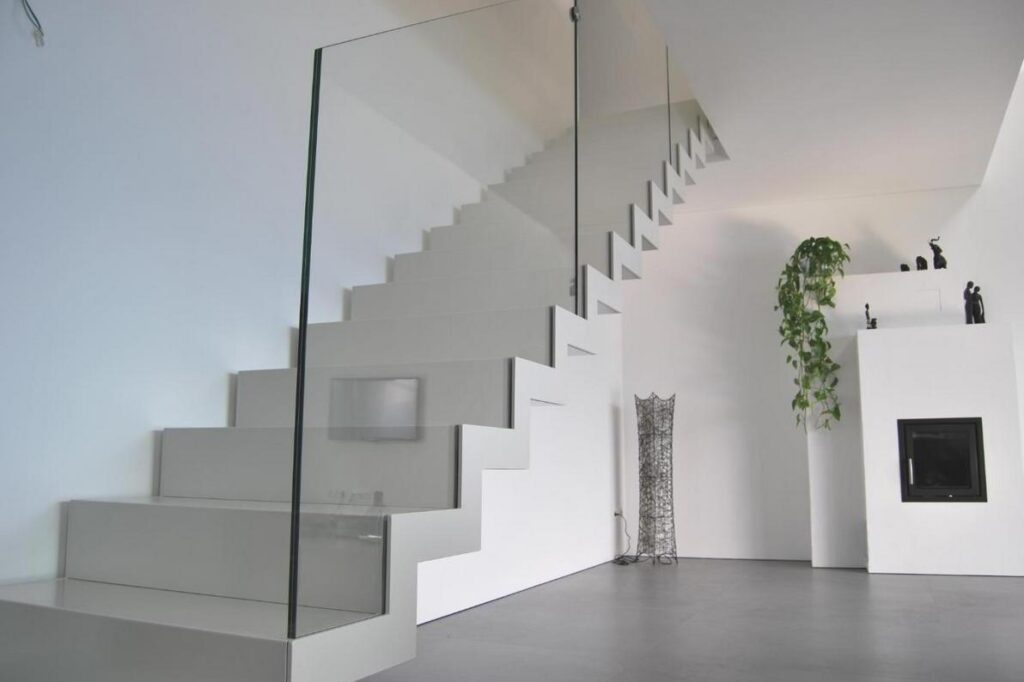 zig zag white staircase