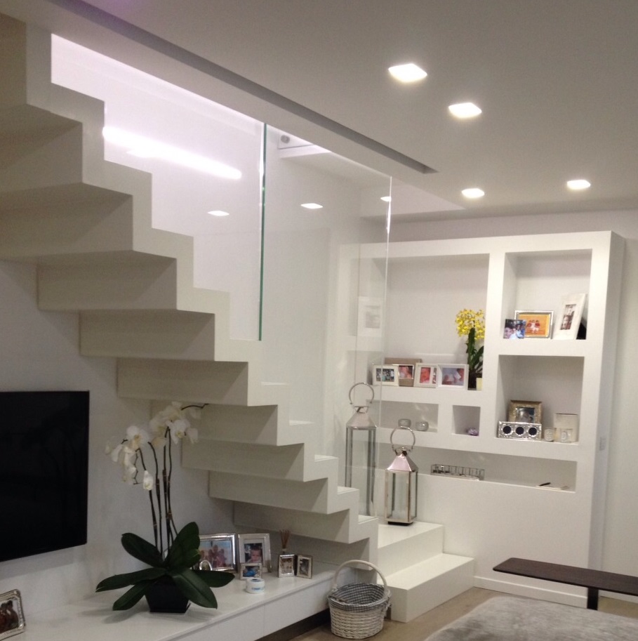 Amazing modern white staircases White zig zag Staircase