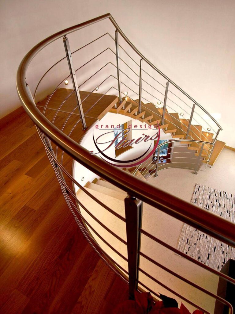 Floating curved staircase top view