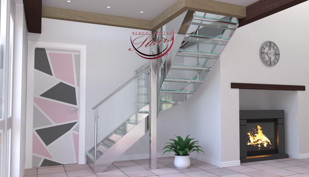 Curved Glass staircase