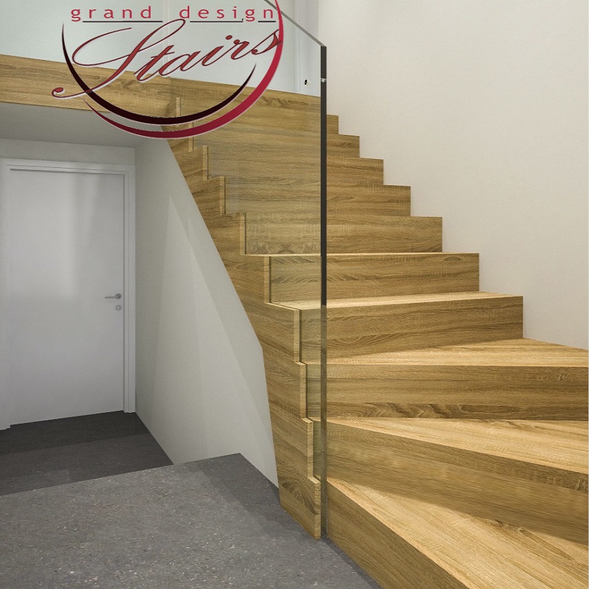 Oak & glass staircase