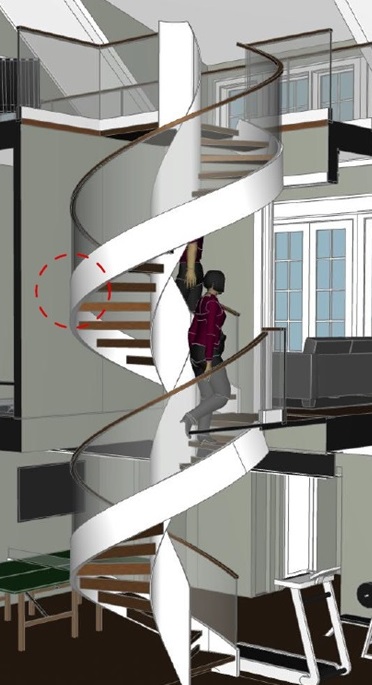 3D sketch spiral staircase