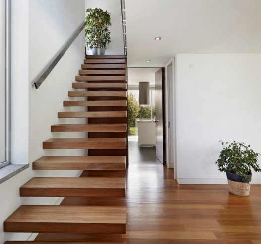 cantilever treads bolted to wall