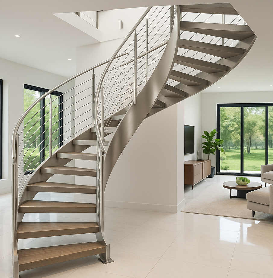 stainless steel helical staircase grand design stairs