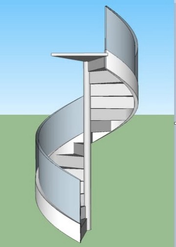 round base spiral staircase drawing