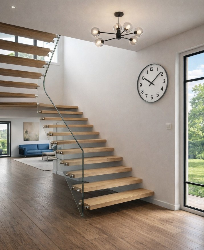 floating stairs for entrance hall