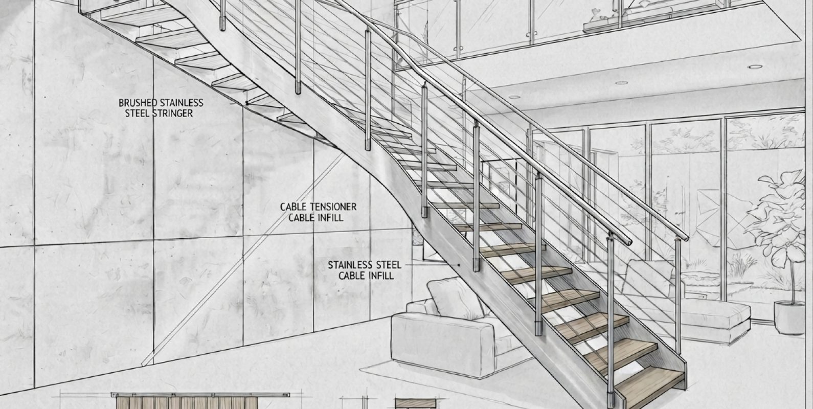 1 curved stairs sketch about Grand Design Stairs
