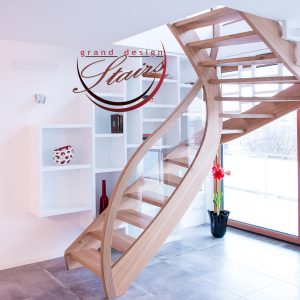 Oak Staircase with glass railing