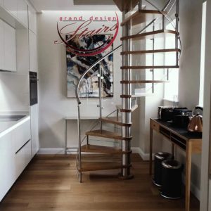 Spiral Staircase with glass railing