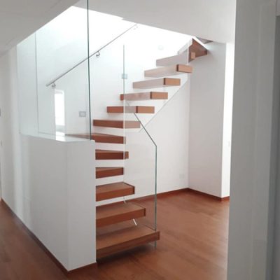 floating stairs glass railing