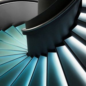 light up glass steps