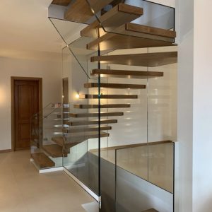 structural glass floating staircase